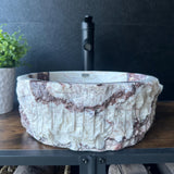 Lavabo de Piedra de Ónix | Lavabo de Piedra Natural | Lavabo Moderno Irregular de Ónix Hecho a Mano | Lavabo Redondo Rústico