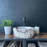 Lavabo de Piedra de Ónix | Lavabo de Piedra Natural | Lavabo Moderno Irregular de Ónix Hecho a Mano | Lavabo Redondo Rústico