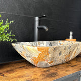 Green Onyx Bathroom Vessel Sink | Luxury Sink | One-of-a-Kind Hand Carved Onyx Bowl Sink – Natural Stone Bathroom Basin