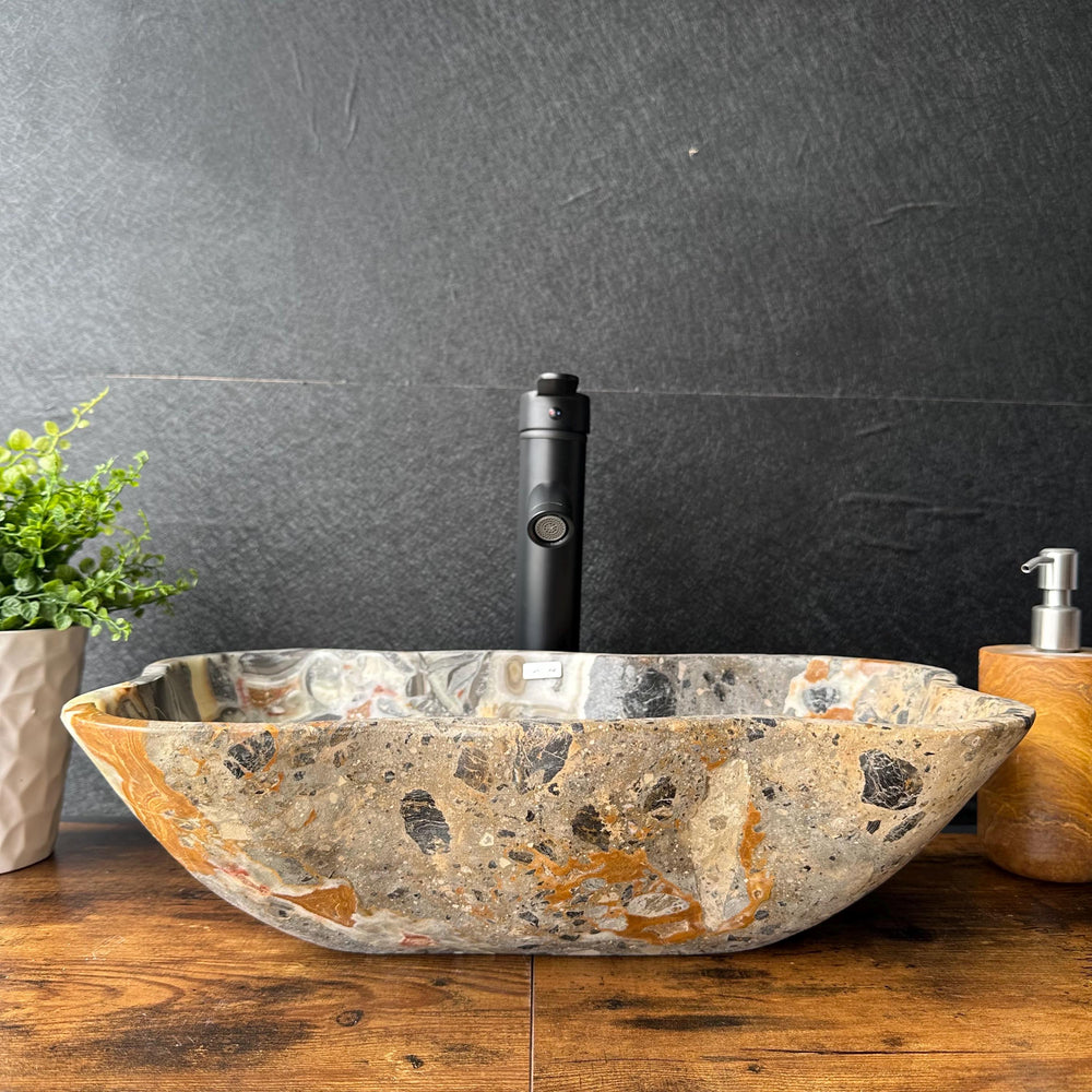Green Onyx Bathroom Vessel Sink | Luxury Sink | One-of-a-Kind Hand Carved Onyx Bowl Sink – Natural Stone Bathroom Basin