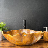 Rustic Onyx Bathroom Vessel Sink | Luxury Sink | Unique Hand Carved Onyx Vanity Sink – Natural Stone Bathroom Sink