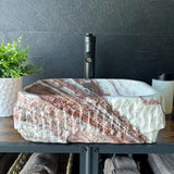 Rustic Squared Onyx Vessel Sink | Rare Natural Stone Bathroom Sink | Handmade Vanity Sink | Luxury