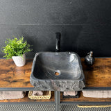 Rustic Black Marble Vessel Sink (Piece I)