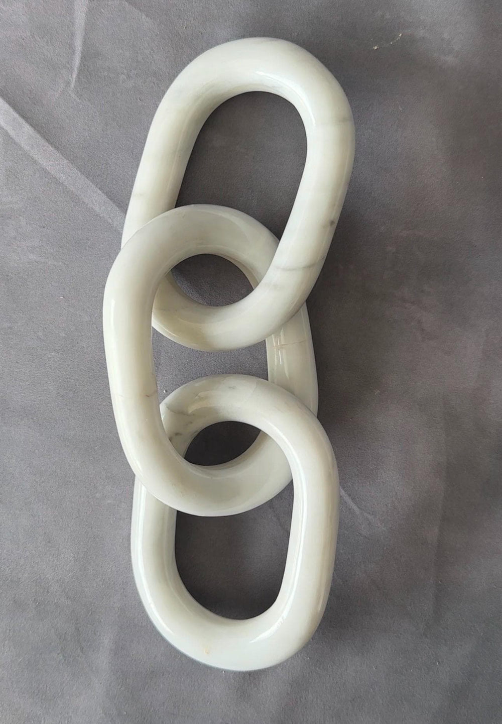 Handmade Marble Chain Decor, Natural Stone Link Sculpture, Luxury Coffee Table Accent, Modern Shelf Decor, High End Home Styling