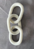 Handmade Marble Chain Decor, Natural Stone Link Sculpture, Luxury Coffee Table Accent, Modern Shelf Decor, High End Home Styling