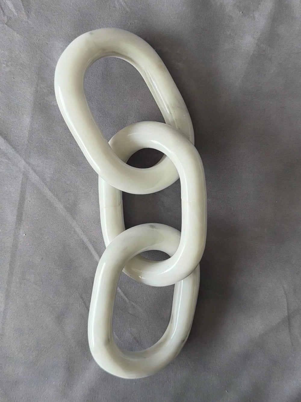 Handmade Marble Chain Decor, Natural Stone Link Sculpture, Luxury Coffee Table Accent, Modern Shelf Decor, High End Home Styling