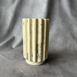 Handmade Marble Vase – Fluted Stone Flower Vase – Luxury Modern Home Decor – Handmade Marble Centerpiece – Elegant Coffee Table Accent