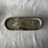 Set of 3 Volcanic Stone Salsa Set with Wooden Spoons and Marble Tray - Handmade Serving Set Natural Stone