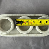 Set of 3 White Marble Natural Stone Salsa Set and Marble Tray - Handmade Serving Set Natural Stone