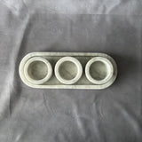 Set of 3 White Marble Natural Stone Salsa Set and Marble Tray - Handmade Serving Set Natural Stone