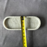 Set of 3 White Marble Natural Stone Salsa Set and Marble Tray - Handmade Serving Set Natural Stone