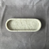 Set of 3 White Marble Natural Stone Salsa Set and Marble Tray - Handmade Serving Set Natural Stone