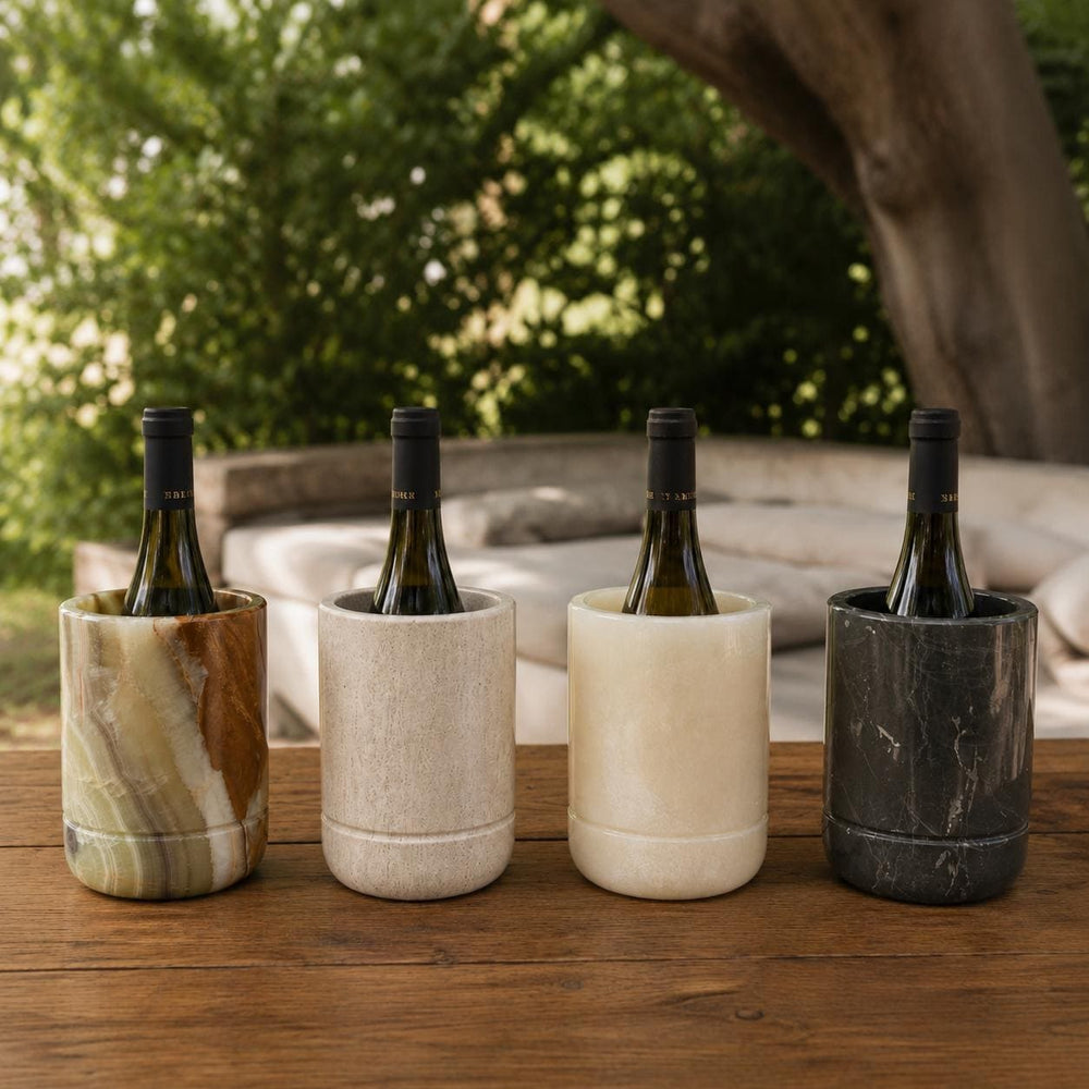 Marble and Onyx Wine Chiller | Natural Stone Bottle Cooler | Luxury Statement Piece