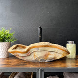 Onyx Rustic Vessel Sink, Natural Stone Bathroom Sink, Handmade Onyx Basin, Luxury Vanity Sink, Irregular Stone Wash Basin