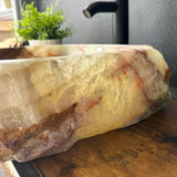Rustic Green Onyx Bathroom Vessel Sink | Luxury Sink | Unique Hand Carved Onyx Vanity Sink – Natural Stone Bathroom Sink