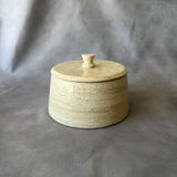 Travertine Jewelry Box, Handmade Stone Container, Luxury Cotton Round Holder, Vanity Decor, Hand Carved Trinket Box