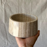 Marble & Travertine Storage Jar with Lid, Luxury Vanity Container, Knob Jewelry Box, Elegant Bathroom Decor, Coffee Table Accent