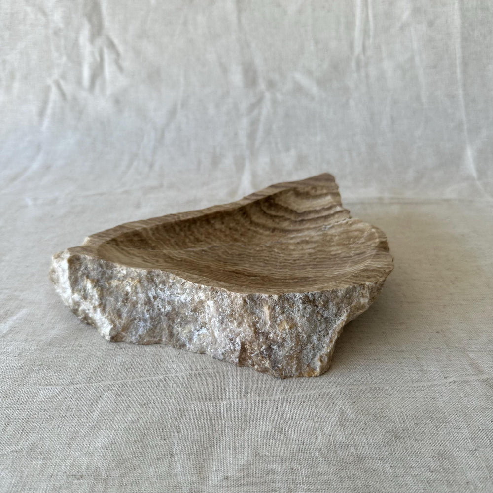 Luxury Beige Onyx Bowl – Natural Stone Catchall Dish – Handmade Natural Onyx Decor