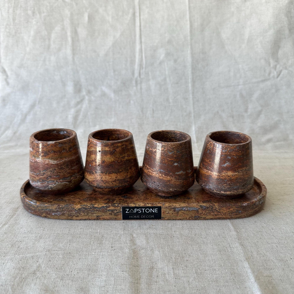 Onyx & Marble Tequila Set, Handmade Mezcalero Set, Luxury Stone Shot Glass Set, Modern Bar Decor, Unique Gift for Him