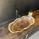 Banded Onyx Bathroom Vessel Sink | Luxury Sink | One-of-a-Kind Hand Carved Onyx Bowl Sink – Natural Stone Bathroom Basin