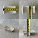 Juego de Baño de Travertino Beige – 6 Piezas, Accesorios de Baño de Lujo Hechos a Mano, Dispensador de Jabón, Bandeja, Portacepillos, Caja de Pañuelos, Bote de Basura
