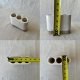 Juego de Baño de Travertino Beige – 6 Piezas, Accesorios de Baño de Lujo Hechos a Mano, Dispensador de Jabón, Bandeja, Portacepillos, Caja de Pañuelos, Bote de Basura