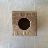 Juego de Baño de Travertino Beige – 6 Piezas, Accesorios de Baño de Lujo Hechos a Mano, Dispensador de Jabón, Bandeja, Portacepillos, Caja de Pañuelos, Bote de Basura
