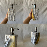 Zebra Onyx Set-5 Piece Handmade Luxury Bath Accessories, Soap Dispenser, Tray, Toothbrush Holder, Cotton Swab Holder, Cotton Round