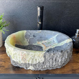Rustic Green Onyx Bathroom Vessel Sink | Luxury Sink | Unique Hand Carved Onyx Vanity Sink – Natural Stone Bathroom Sink