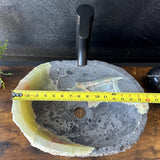 Rustic Green Onyx Bathroom Vessel Sink | Luxury Sink | Unique Hand Carved Onyx Vanity Sink – Natural Stone Bathroom Sink