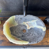 Rustic Green Onyx Bathroom Vessel Sink | Luxury Sink | Unique Hand Carved Onyx Vanity Sink – Natural Stone Bathroom Sink