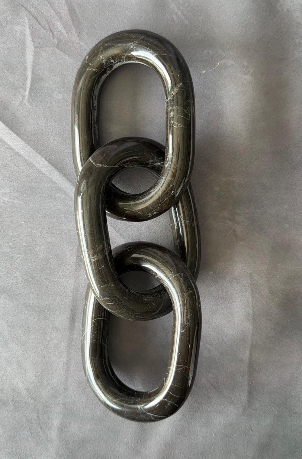 Handmade Marble Chain Decor, Natural Stone Link Sculpture, Luxury Coffee Table Accent, Modern Shelf Decor, High End Home Styling