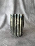 Handmade Marble Vase – Fluted Stone Flower Vase – Luxury Modern Home Decor – Handmade Marble Centerpiece – Elegant Coffee Table Accent