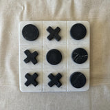 Marble Tic Tac Toe Game | Black & White Stone Board Game | Modern Coffee Table Decor | Handmade Luxury Gift | Minimalist Home Decor