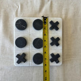 Marble Tic Tac Toe Game | Black & White Stone Board Game | Modern Coffee Table Decor | Handmade Luxury Gift | Minimalist Home Decor