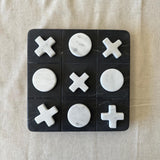 Marble Tic Tac Toe Game | Black & White Stone Board Game | Modern Coffee Table Decor | Handmade Luxury Gift | Minimalist Home Decor