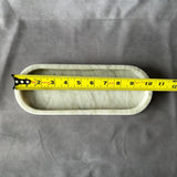 Set of 3 White Marble Natural Stone Salsa Set and Marble Tray - Handmade Serving Set Natural Stone