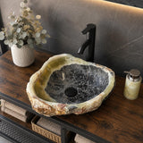 Rustic Green Onyx Bathroom Vessel Sink | Luxury Sink | Unique Hand Carved Onyx Vanity Sink – Natural Stone Bathroom Sink