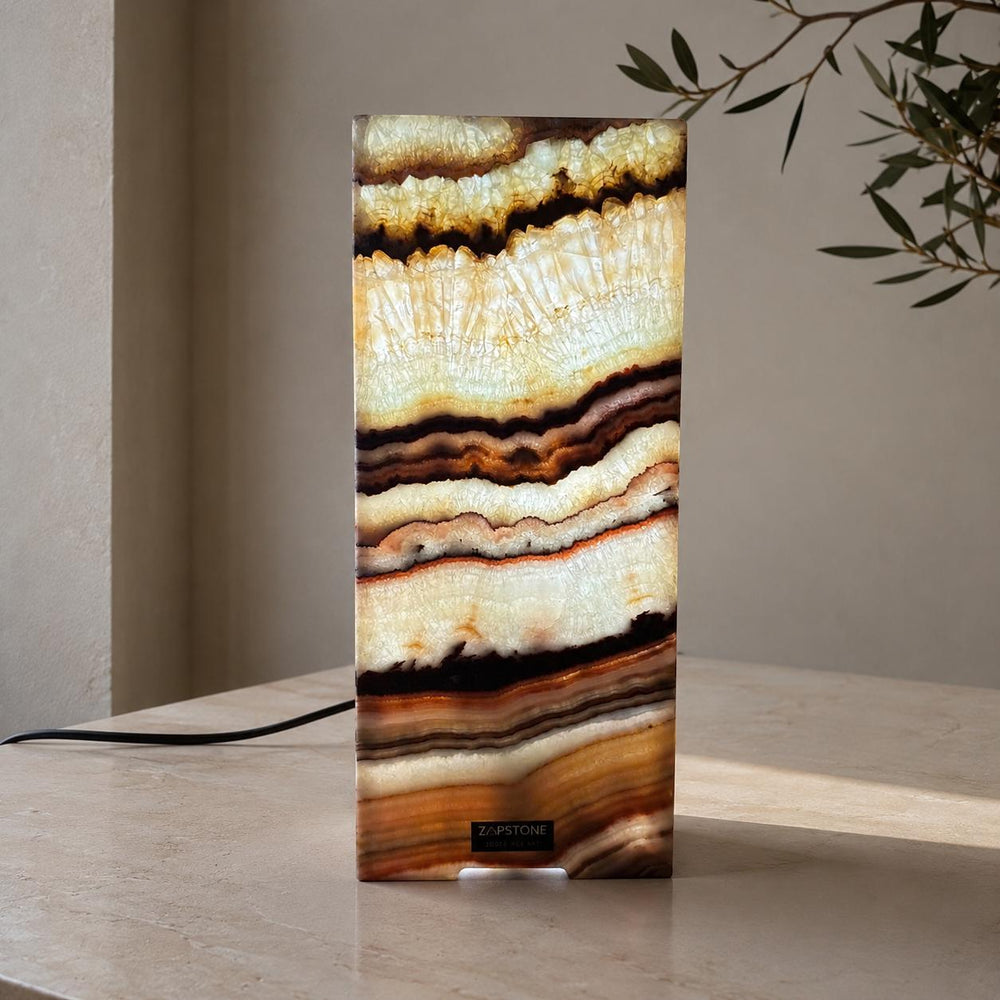 Onyx Table Lamp | Luxury Bedside Table Lamp | High End Housewarming Gift | Healing Crystal Decor