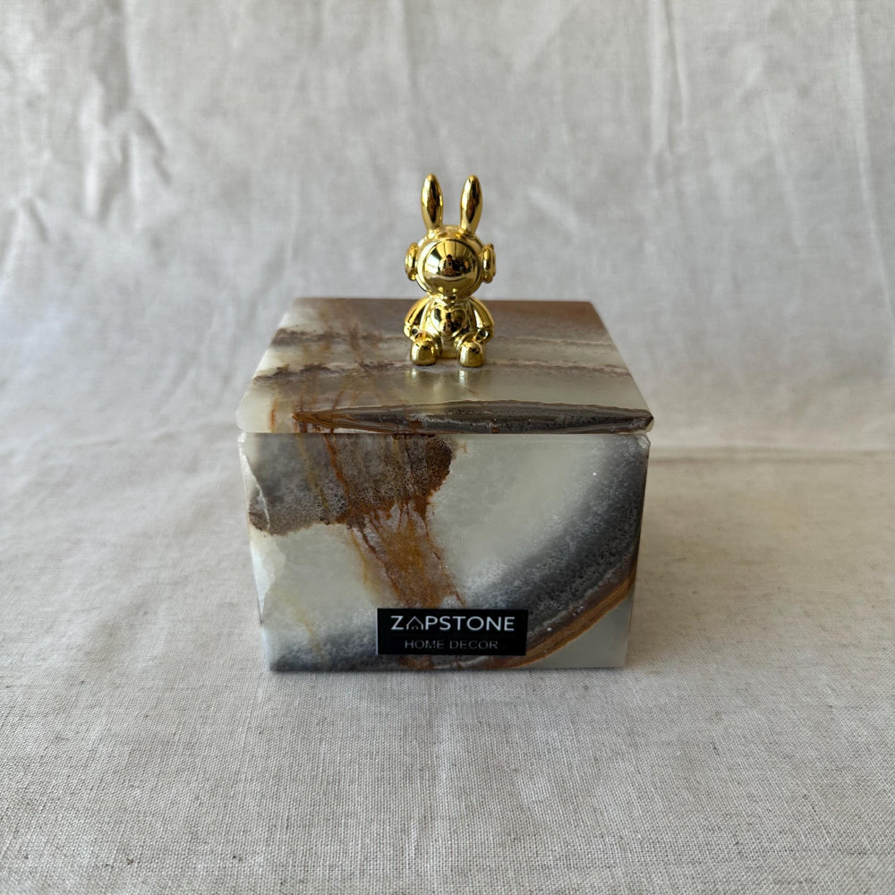 Green Onyx Jewelry Box – Handmade Stone Trinket Box – Luxury Crystal Storage Jar – Unique Gift