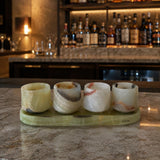 Onyx & Marble Tequila Set, Handmade Mezcalero Set, Luxury Stone Shot Glass Set, Modern Bar Decor, Unique Gift for Him