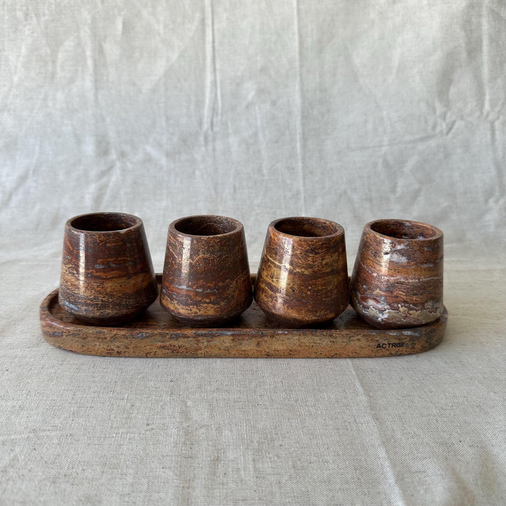 Onyx & Marble Tequila Set, Handmade Mezcalero Set, Luxury Stone Shot Glass Set, Modern Bar Decor, Unique Gift for Him