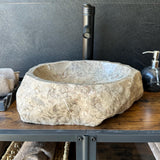 River Stone Sink | Handmade Natural Stone Over the Counter Sink