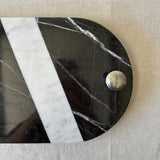 Striped Marble Serving Board with Handles – Modern Kitchen & Entertaining Tray | Charcuterie Board | Handcrafted Natural Stone Serving Tray
