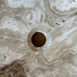 Lavabo de Ónix Beige | Lavabo de Piedra Natural | Lavabo Vessel de Baño | Lavabo de Tocador Hecho a Mano | Palangana de Lujo en Tonos Terrosos | Lavabo Tipo Cuenco | Wabi Sabi