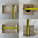 Juego de Baño de Travertino Beige – 6 Piezas, Accesorios de Baño de Lujo Hechos a Mano, Dispensador de Jabón, Bandeja, Portacepillos, Caja de Pañuelos, Bote de Basura