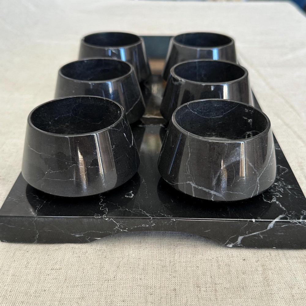 Black Marble Tequila Set | Handmade Mezcalero Set, Luxury Stone Shot Glass Set, Bar Decor, Unique Gift for Him
