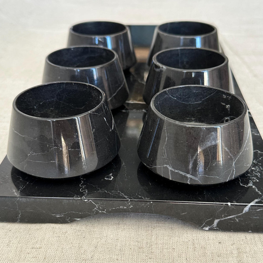 Black Marble Tequila Set | Handmade Mezcalero Set, Luxury Stone Shot Glass Set, Bar Decor, Unique Gift for Him