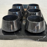 Black Marble Tequila Set | Handmade Mezcalero Set, Luxury Stone Shot Glass Set, Bar Decor, Unique Gift for Him