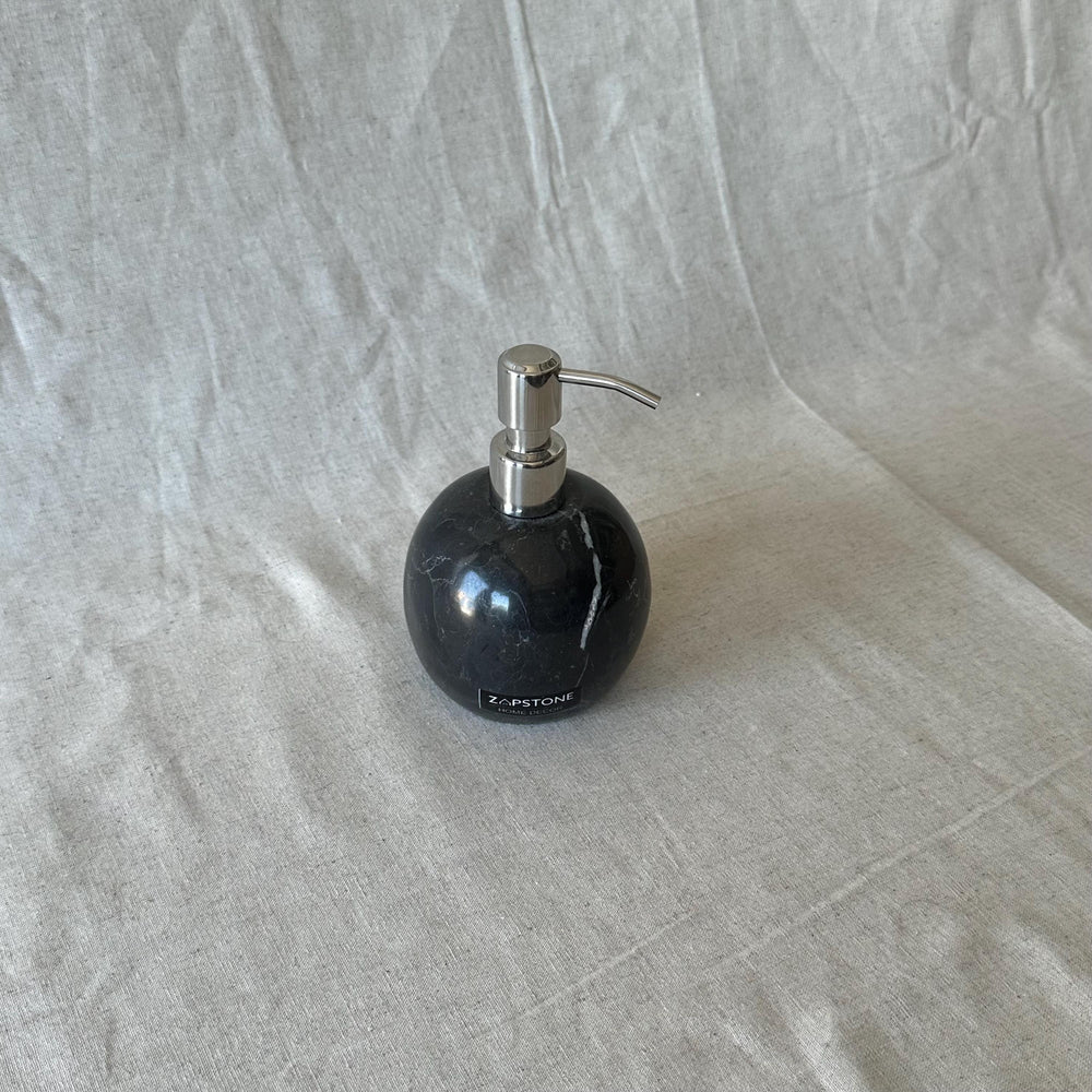Black Marble Soap Dispenser – Luxury Bathroom Decor, Modern Stone Lotion Pump, Minimalist Vanity Accessory